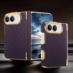 Leather Hinge Protection Case with Raised Camera Ring for iPhone Duo