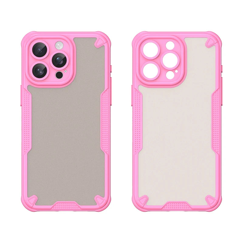 iPhone 16 Series Scratch-Proof Hard PC + Soft TPU Border Translucent Matte Case