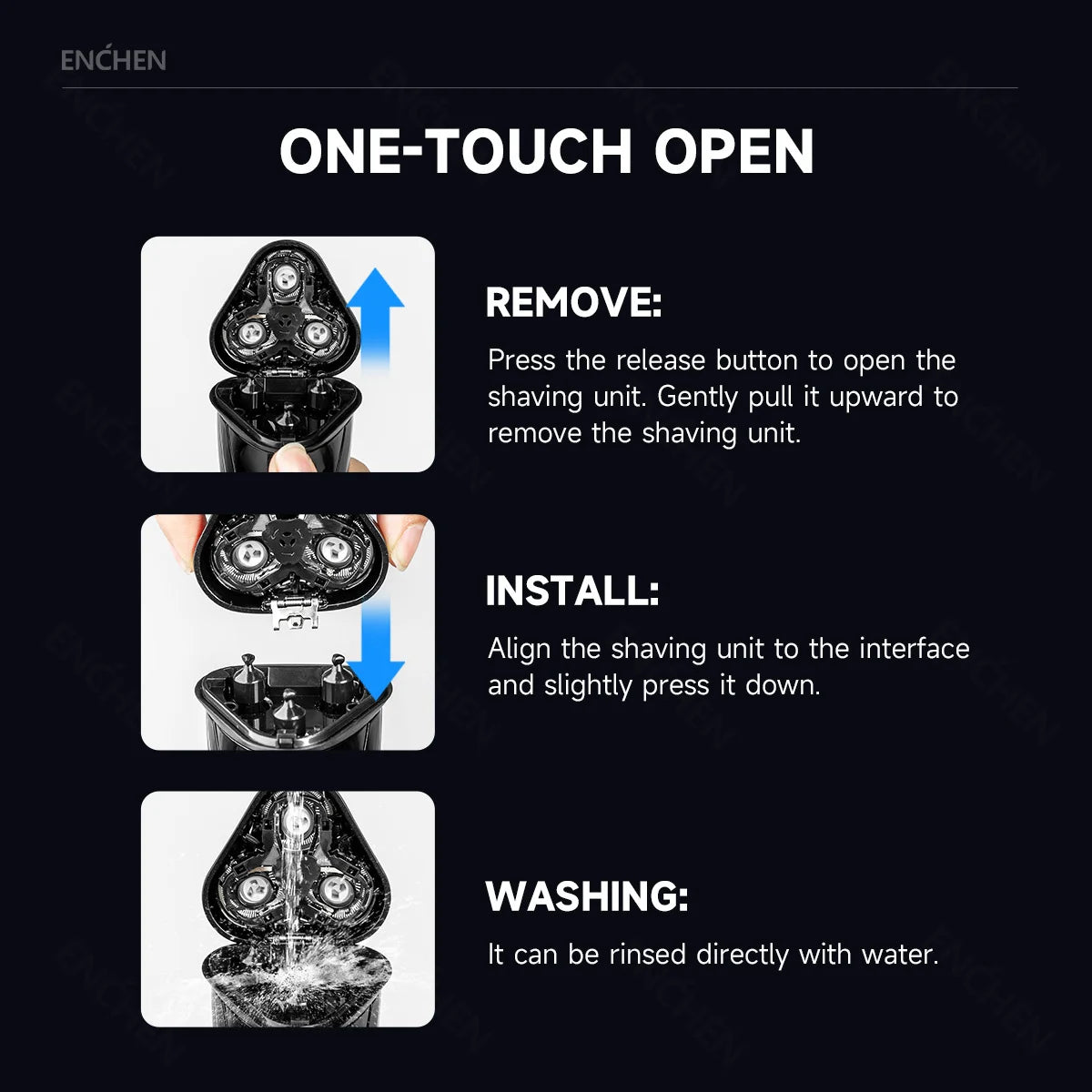 ENCHEN BlackStone 3 Electric Shaver 3D Waterproof Razor