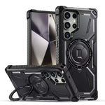 Samsung Galaxy S24 Series Heavy-Duty Hard Shell Magnetic Case with Kickstand