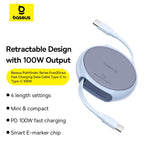 Baseus 100W USB-C Retractable Charging Cable