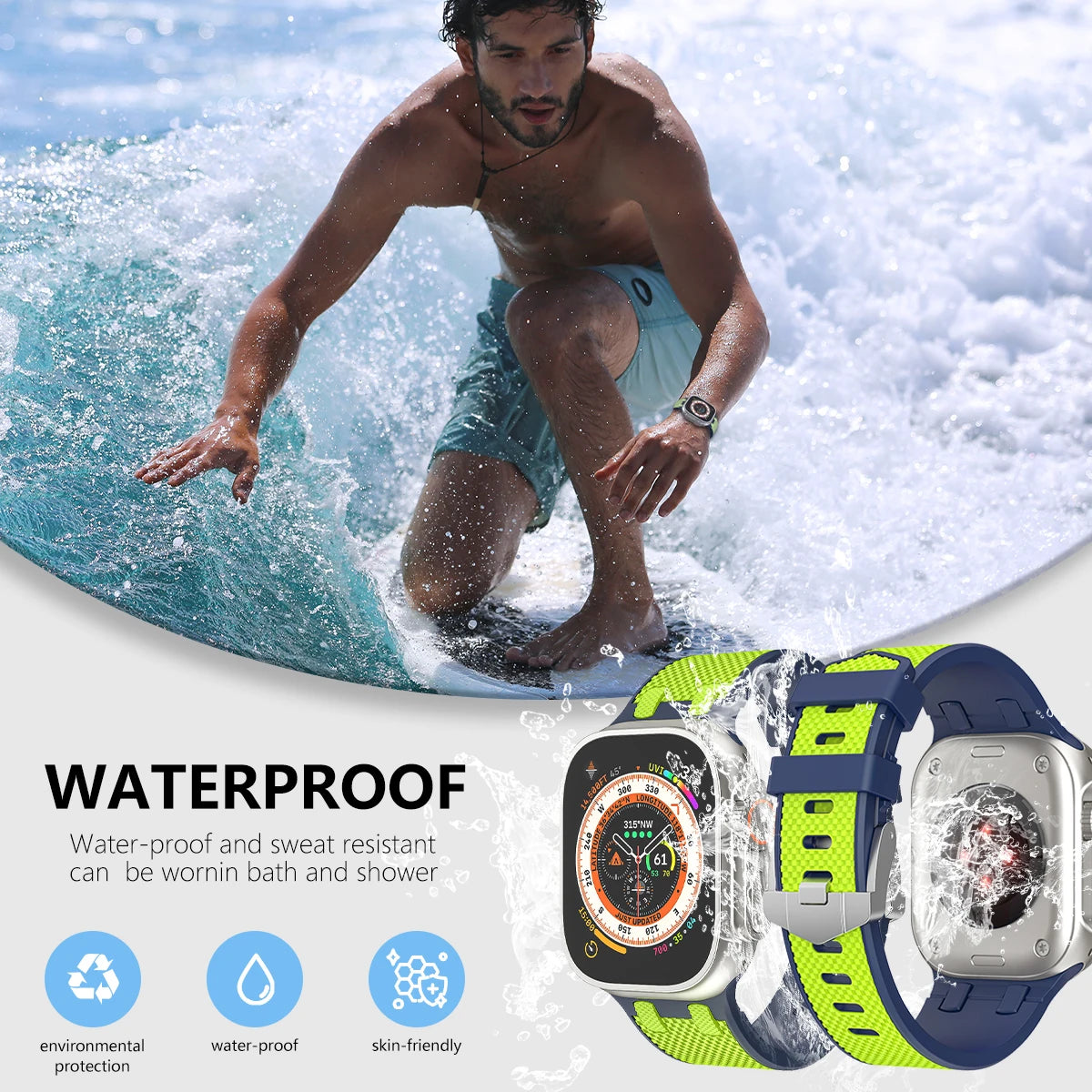 Carbon Fiber Pattern Silicone Sport Strap for Apple Watch