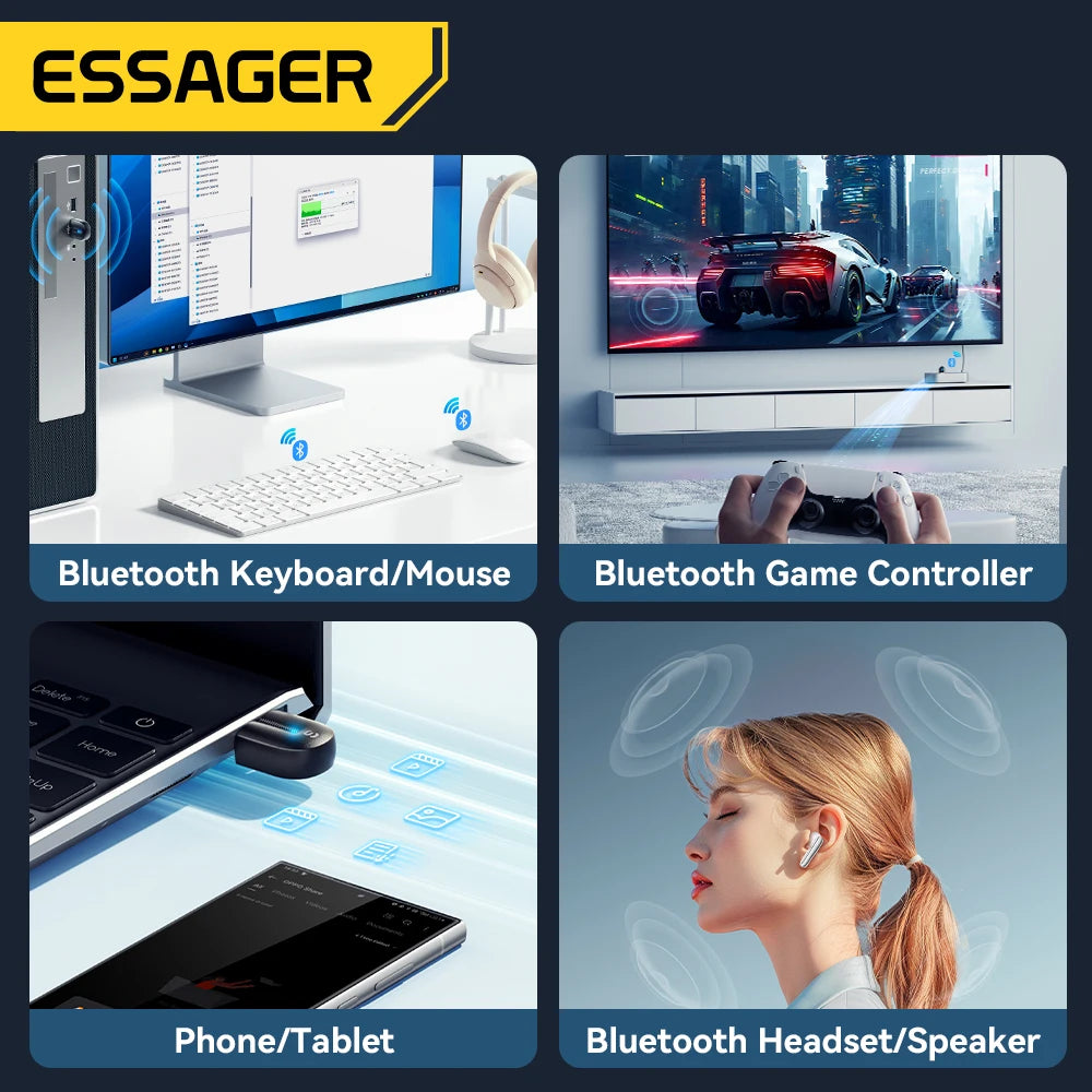 Essager Bluetooth 5.3 USB Transmitter & Receiver