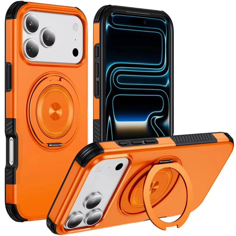 Shockproof Case with 360° Rotating Ring Stand for iPhone 18 Series
