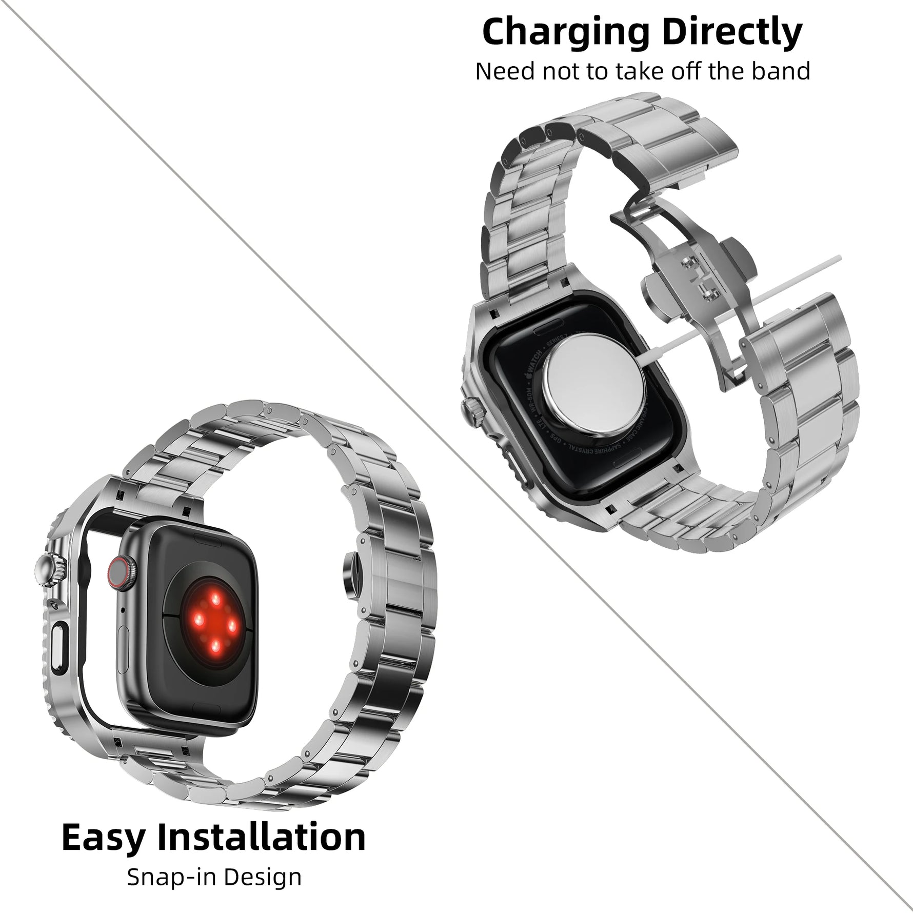 Stainless Steel Case Modification Kit for Apple Watch