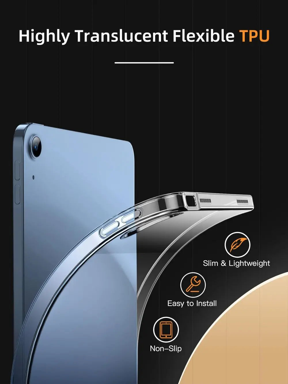 Slim Transparent Protective Case for iPad Pro M4 (2024)