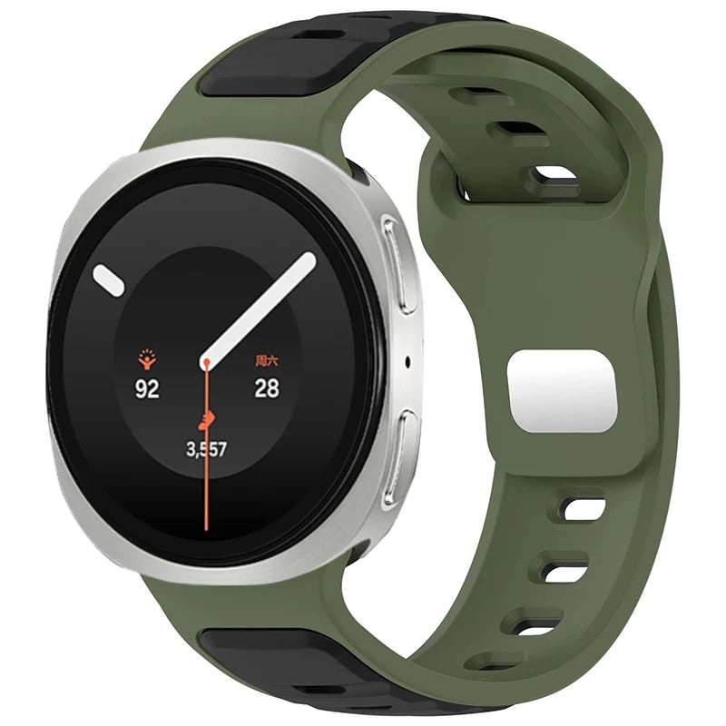 Dual-Color Perforated Sport Watch Band with Quick-Release Lugs for Samsung Galaxy Watch 9