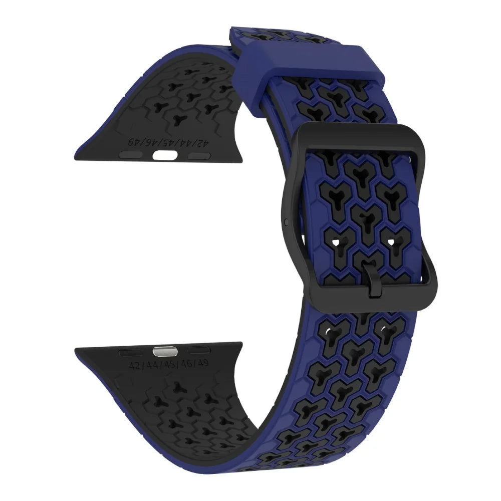 Two-Tone Silicone Band with Pin-and-Tuck Buckle for Apple Watch