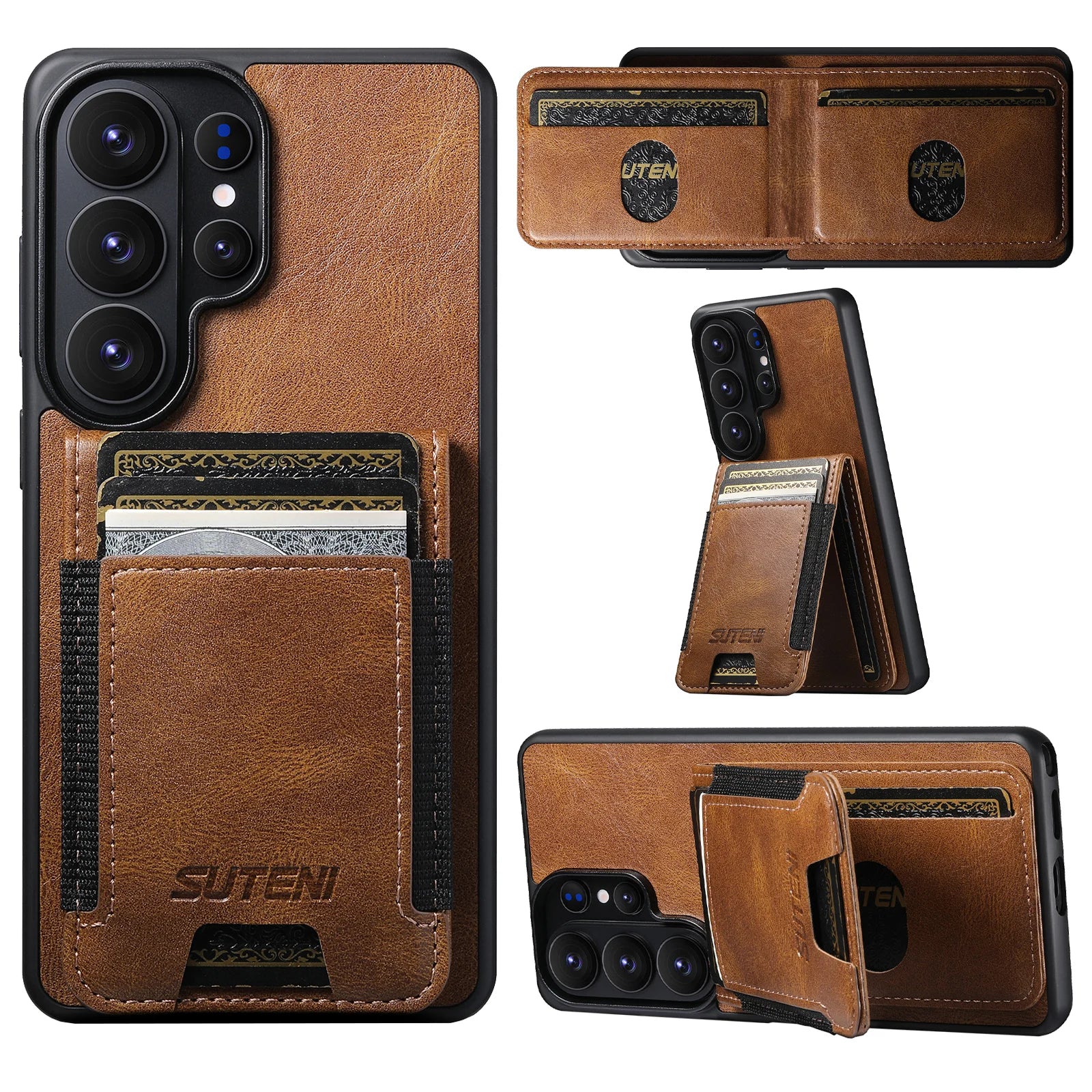 Samsung Galaxy S26 Ultra Leather Wallet Case with Vertical Card Slots