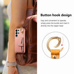 Pebbled Leather Flip Case with Built-In Makeup Mirror and Card Slots for Samsung Galaxy S23 Series