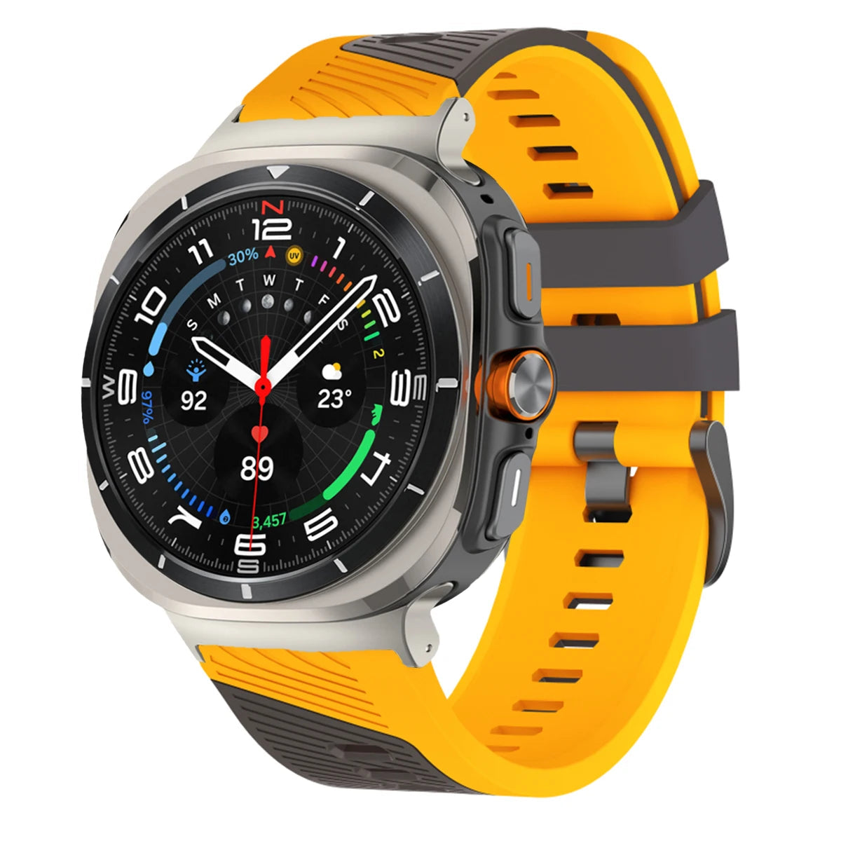 Two-Tone Silicone Sports Watch Strap with Quick-Release Connector for Samsung Galaxy Watch Ultra 2