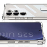 Samsung Galaxy S25 Ultra Transparent Shockproof Case with Rotating Bracket