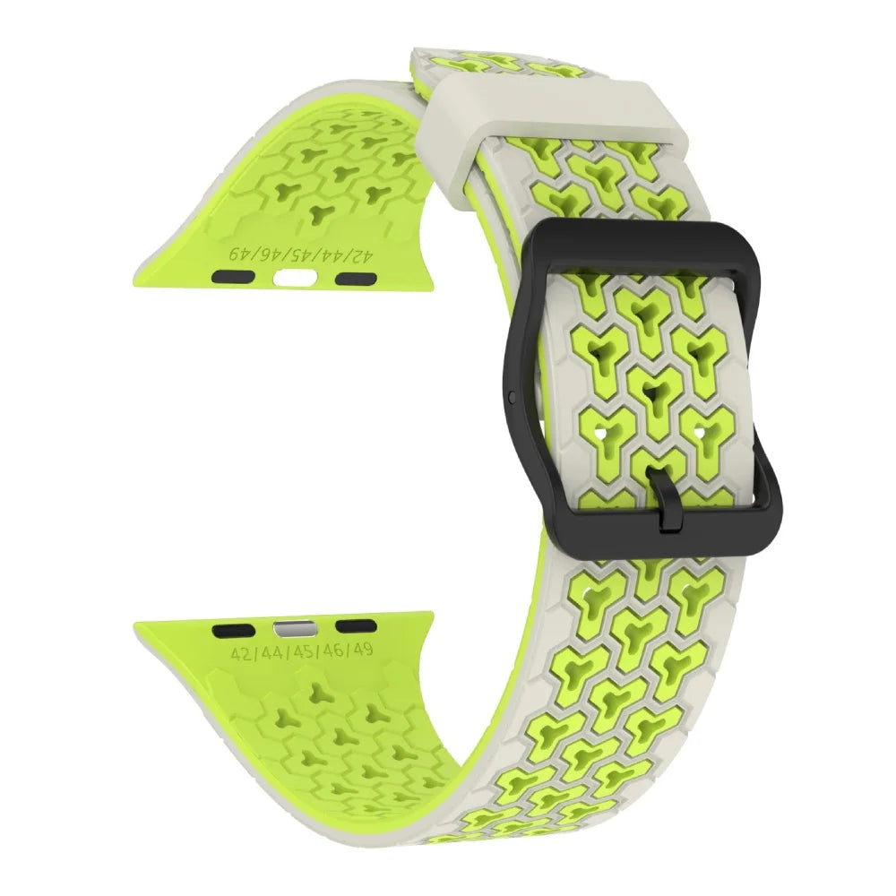 Two-Tone Silicone Band with Pin-and-Tuck Buckle for Apple Watch
