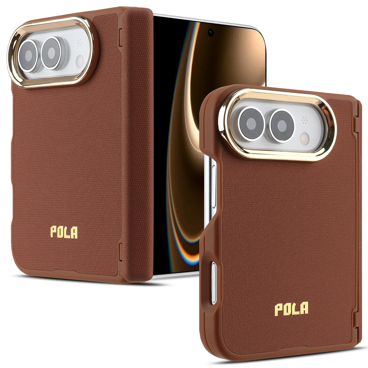Textured Fabric Hinge Protection Case with MagSafe Attachment for iPhone Duo