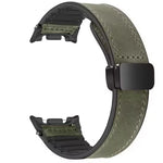 Leather and Silicone Watch Band with Magnetic Buckle for Samsung Galaxy Watch 9