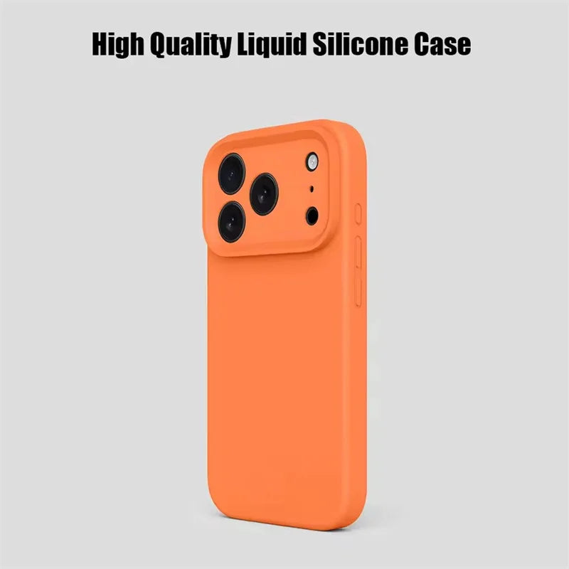 Liquid Silicone Camera Protection Case with Raised Lens Ring for iPhone 17 Series