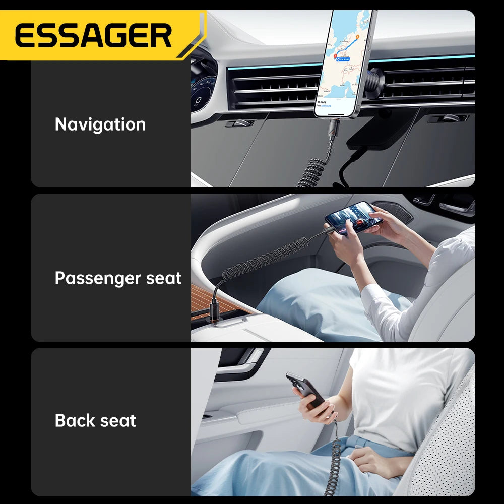 Essager 100W PD Fast Charging Spring Type-C Cable