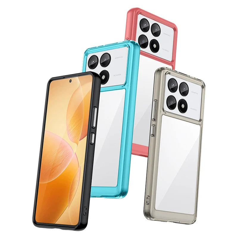 Luxury Clear Silicone Bumper Shockproof Phone Case for Xiaomi POCO X6 and POCO X6 Pro
