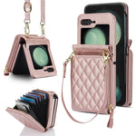 Crossbody Leather Wallet Case with Zipper & Card Holder for Samsung Galaxy Z Flip 6