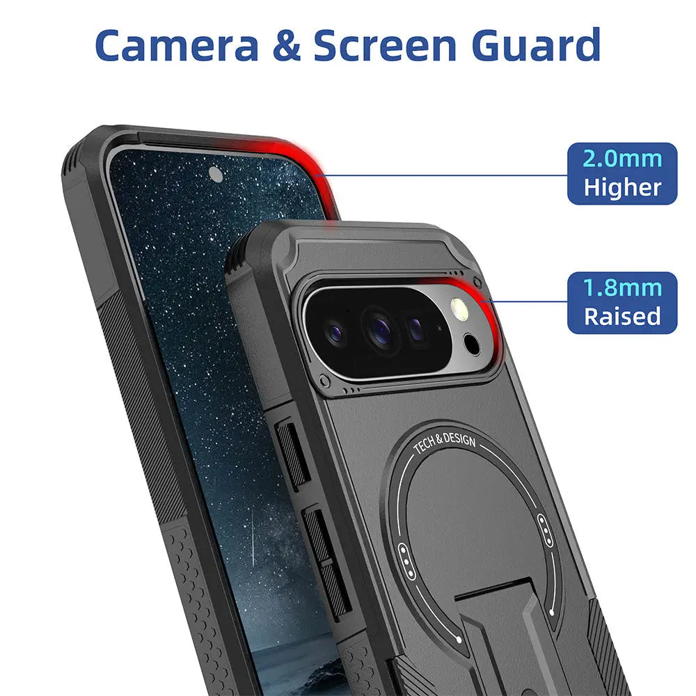 Armor Shockproof Magnetic Case & Foldable Stand for Google Pixel 10 Series