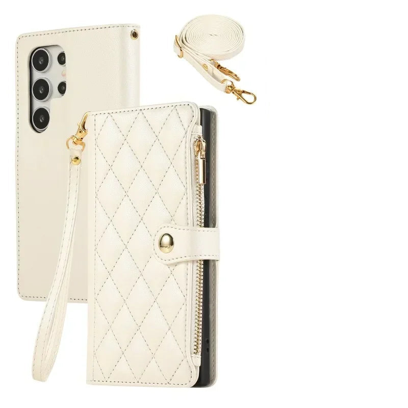 Crossbody Leather Wallet Case for Samsung Galaxy S25 Series