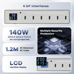 ASOMETECH 140W 6-Port USB-C PD Fast Charging Station