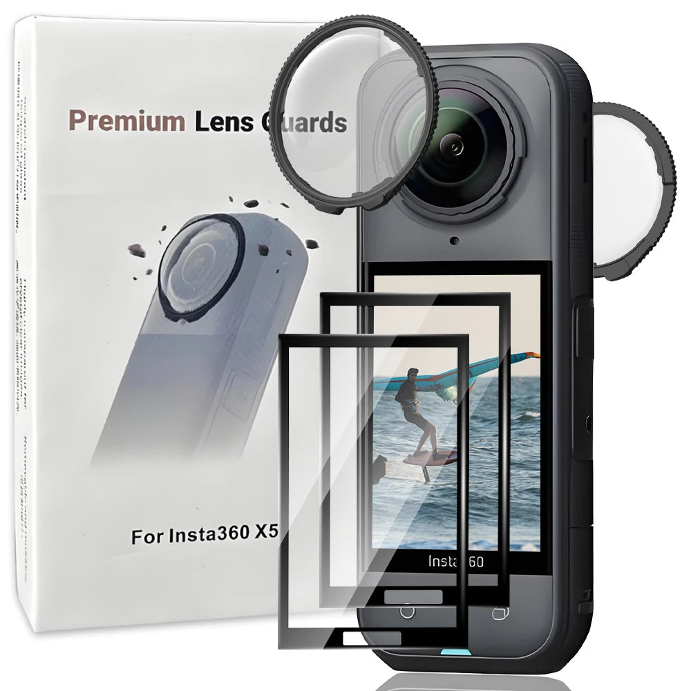 2-in-1 Optical Glass Lens Guards & HD Screen Protector for Insta360 X5
