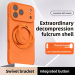 Liquid Silicone MagSafe Case with Rotating Ring Holder for iPhone 17 Series