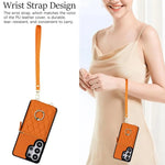 Crossbody Leather Wallet Case with Wrist Lanyard for Samsung Galaxy S26 Series