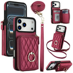 Leather Wallet Phone Case with Adjustable Lanyard for iPhone 17 Series