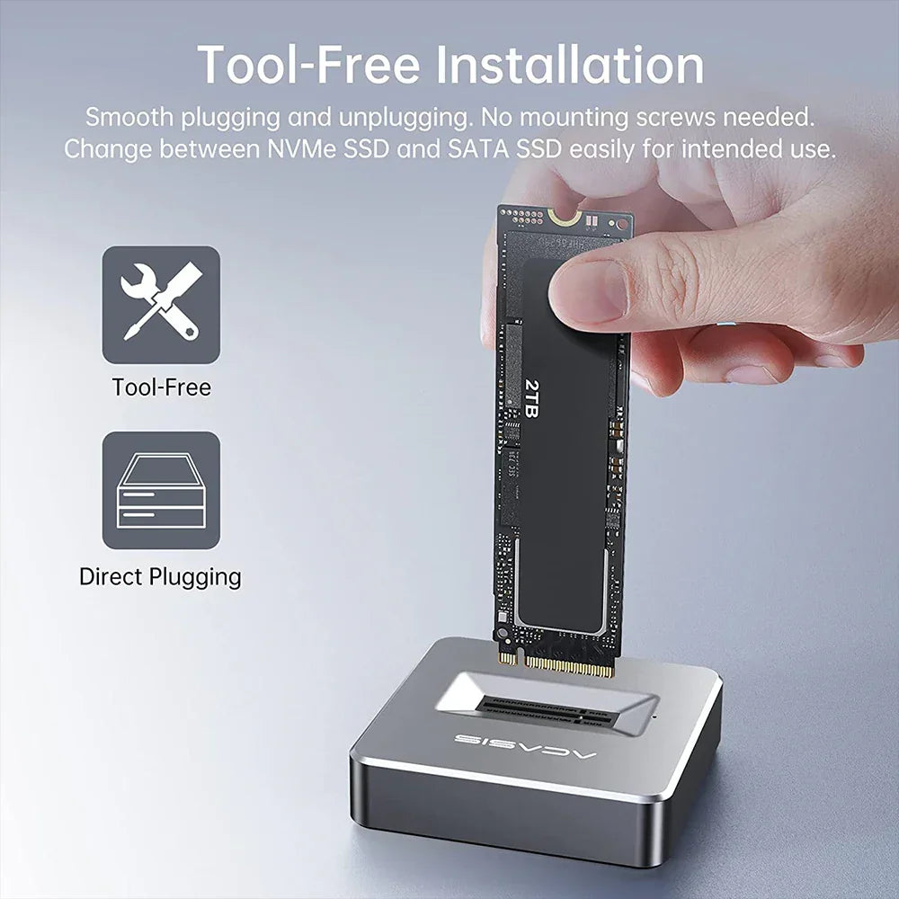Acasis 10Gbps M.2 NVMe/SATA SSD Docking Base