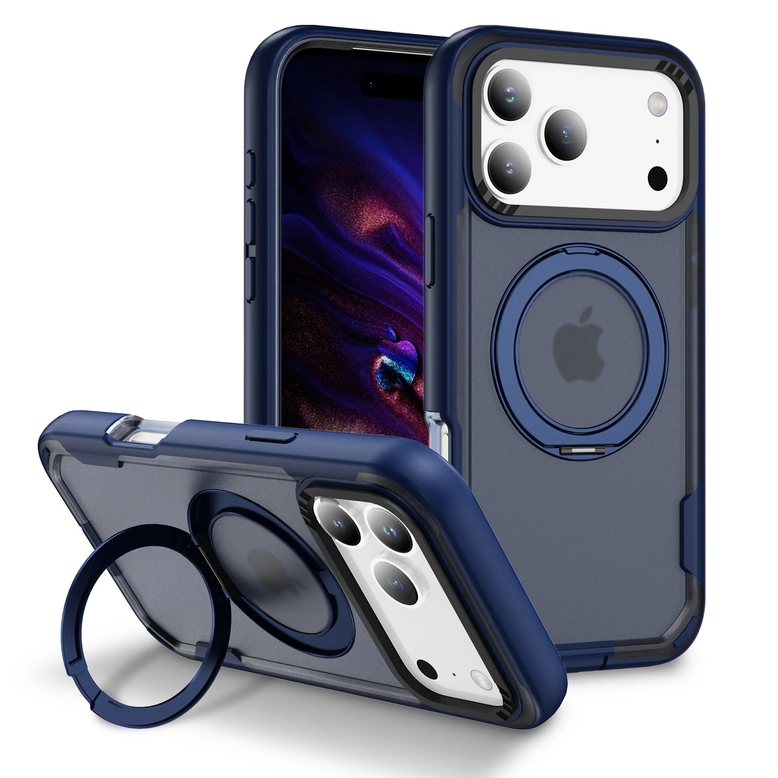 Shockproof Luxury Matte MagSafe Case with Ring Holder for iPhone 17 Series