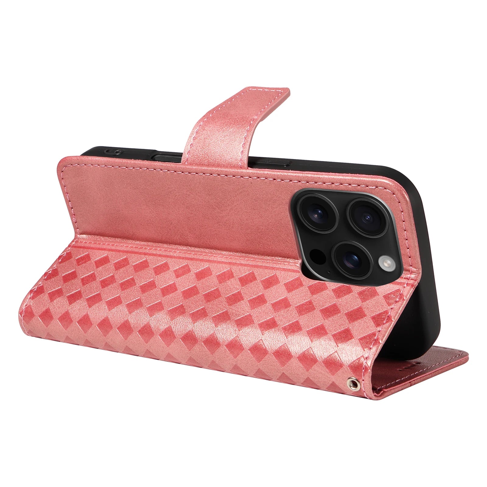 iPhone 15 Series Flip Leather Wallet Case with Kickstand