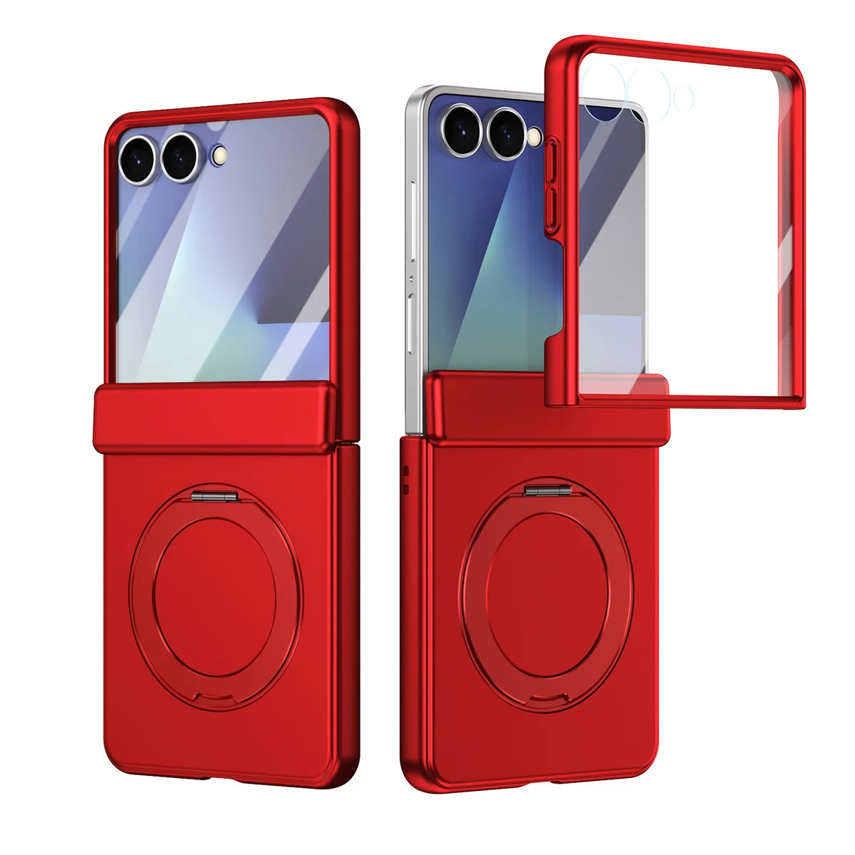 Protective Magnetic Phone Case With Rotating Ring Holder for Galaxy Z Flip 7