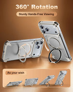 Leather Bumper Case with 360° Rotating Ring Stand for iPhone 18 Series