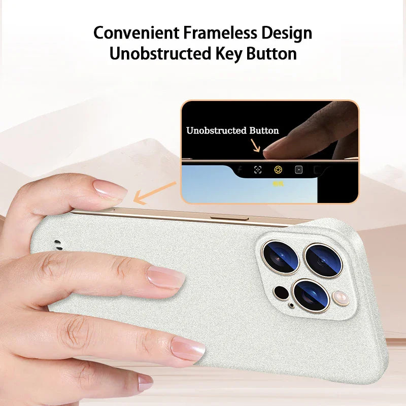 Sandstone Frameless Slim Matte Hard PC Case for iPhone 15 Series