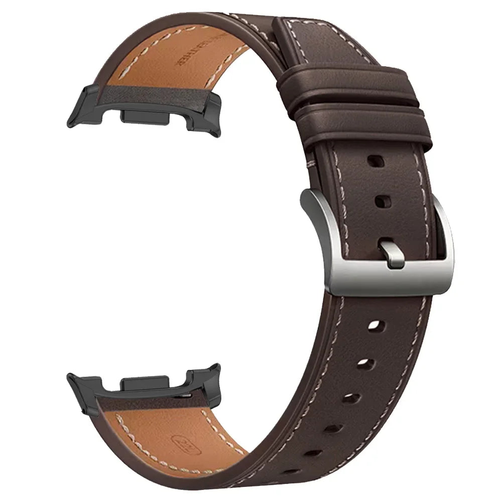 Leather Quick-Release Watch Strap with Pin Buckle Adjustment for Samsung Galaxy Watch 8 & Galaxy Watch 8 Classic