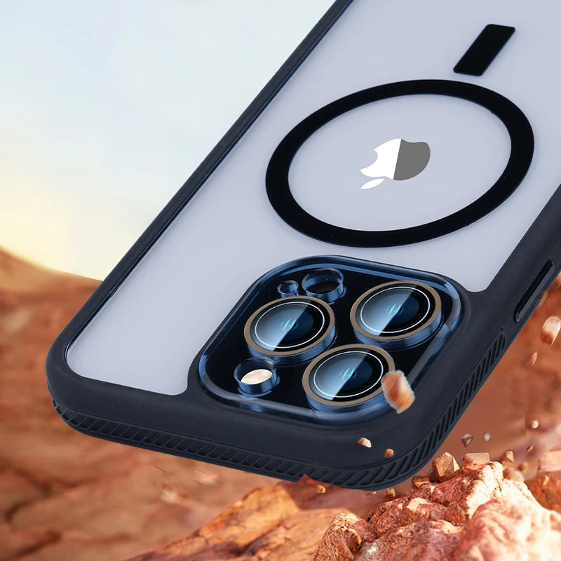 Shockproof Clear Colorful MagSafe Case with Glass Camera Protection for iPhone 16 Series