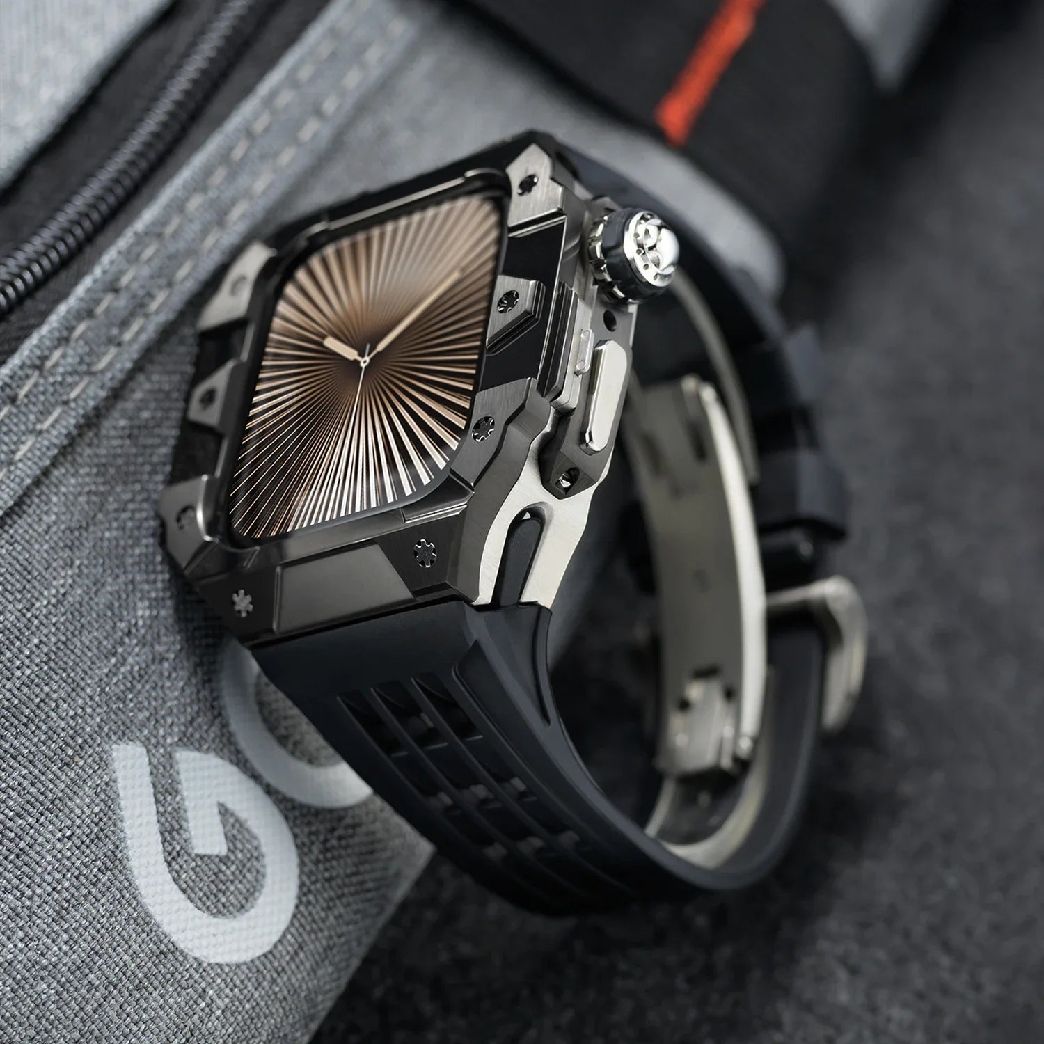 Luxury Stainless Steel Case & Silicone Strap Modification Kit for Apple Watch Series 10 (46mm)