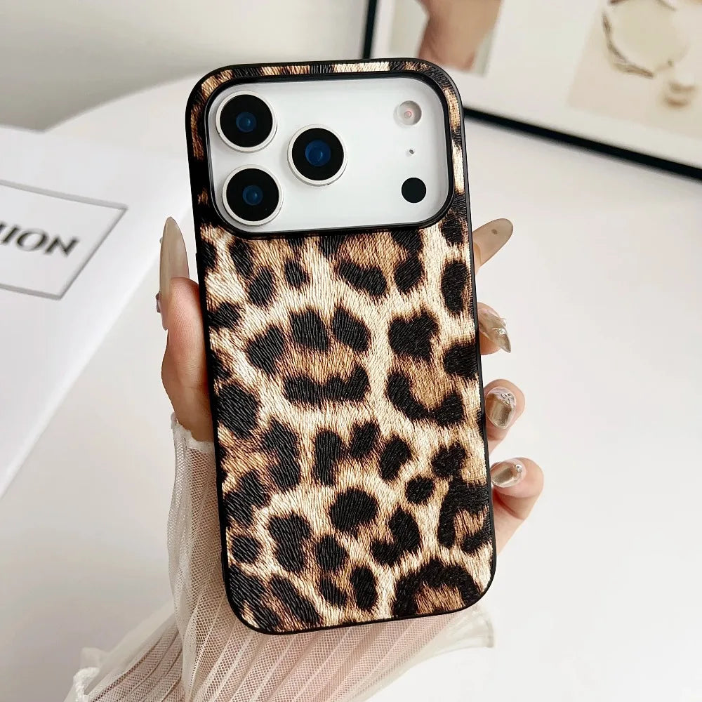 Shockproof PU Leather Case with Raised Camera Protection for iPhone 17 Series