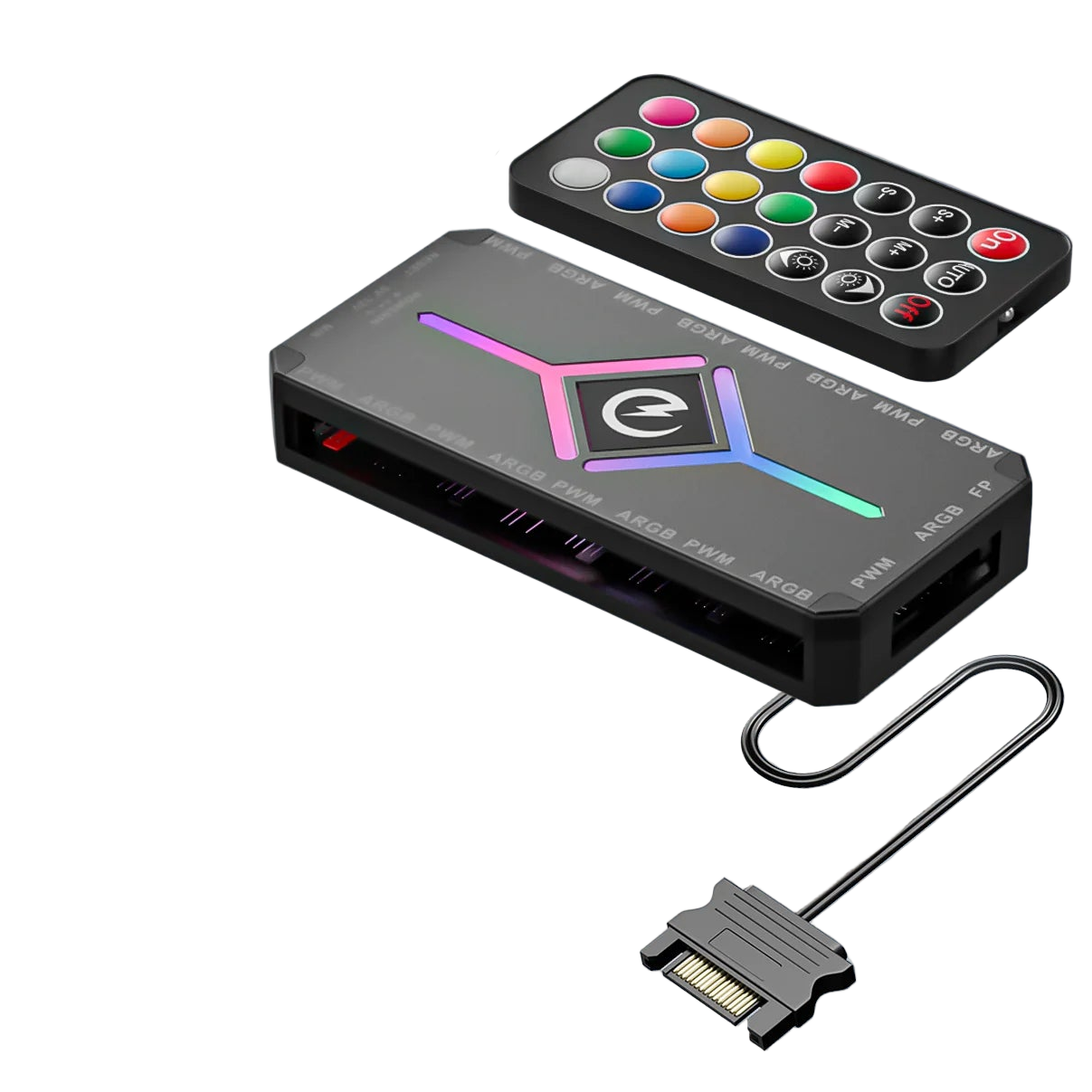 Power Train Z-H8 V2 ARGB & PWM Fan Hub Splitter with Remote Control