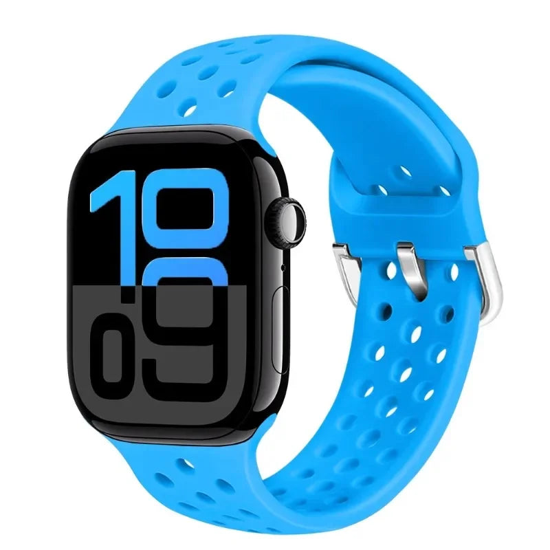 Perforated Silicone Band with Ventilation Holes for Apple Watch