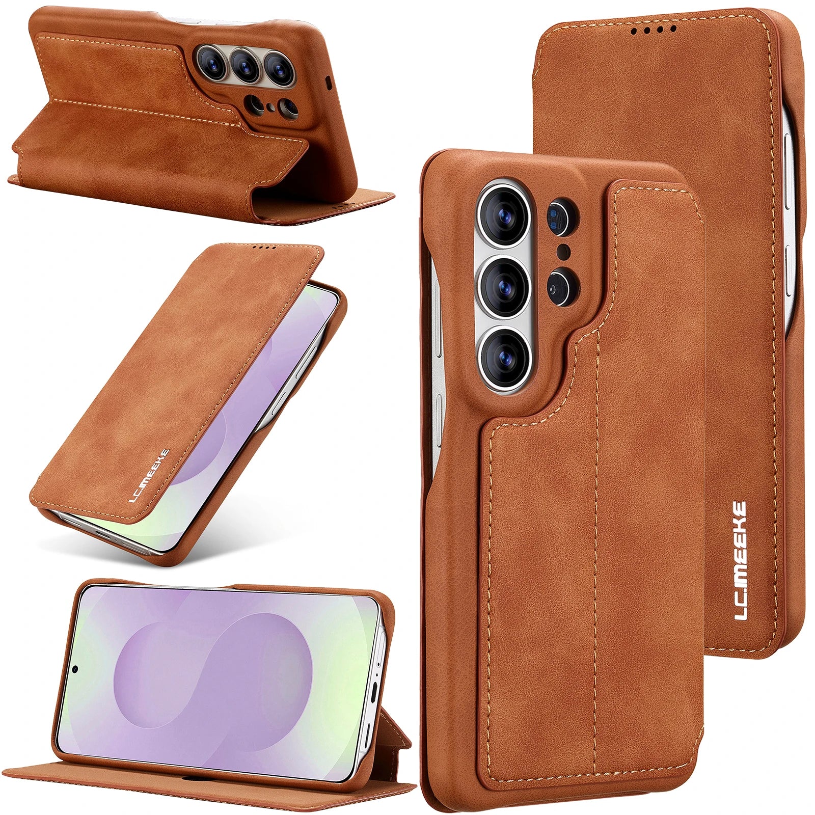 Samsung Galaxy S26 Series Leather Wallet Case with Kickstand