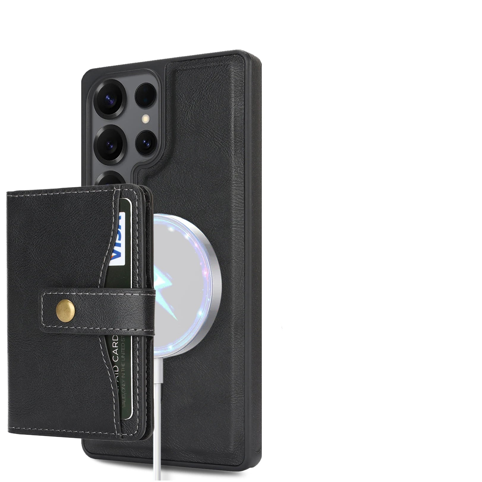 Luxury 2-in-1 Magnetic Leather Wallet Case for Samsung Galaxy S25 Series