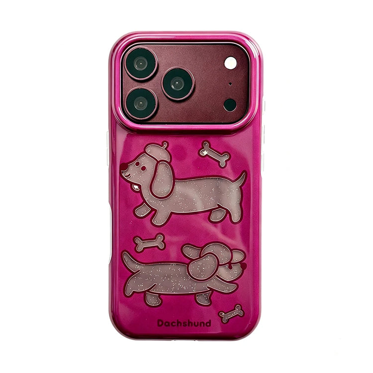 Dachshund Glitter Case with Raised Camera Frame for iPhone 18 Series