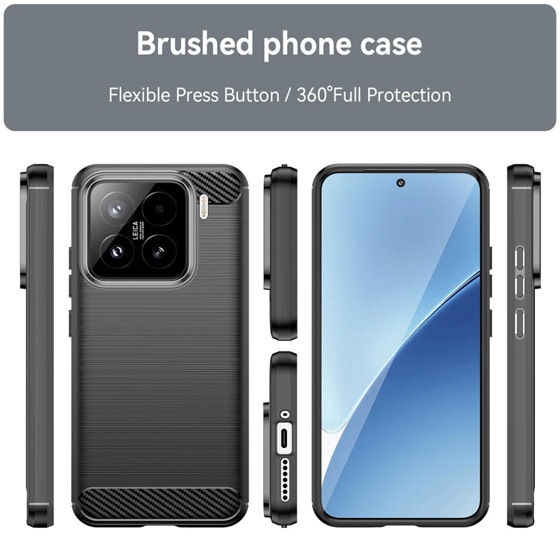 Soft Brushed Texture Rugged Shield Anti-Fingerprint Case for Xiaomi 15