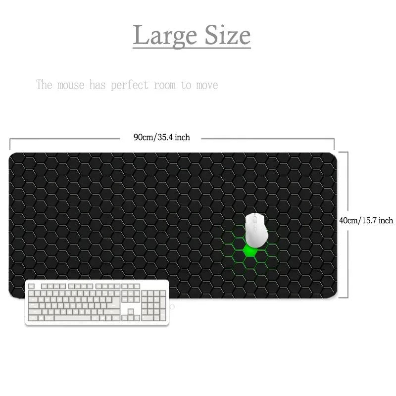 Black Geometric Aesthetics Gaming Mouse Pad