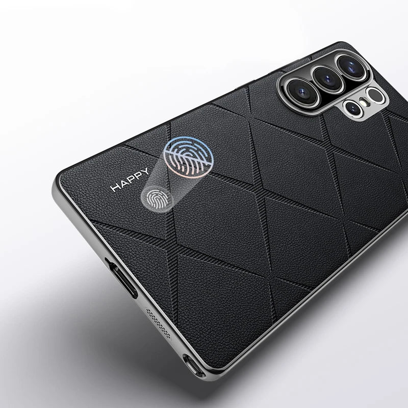 Luxury PU Leather Case with Soft Frame for Samsung Galaxy S26 Series