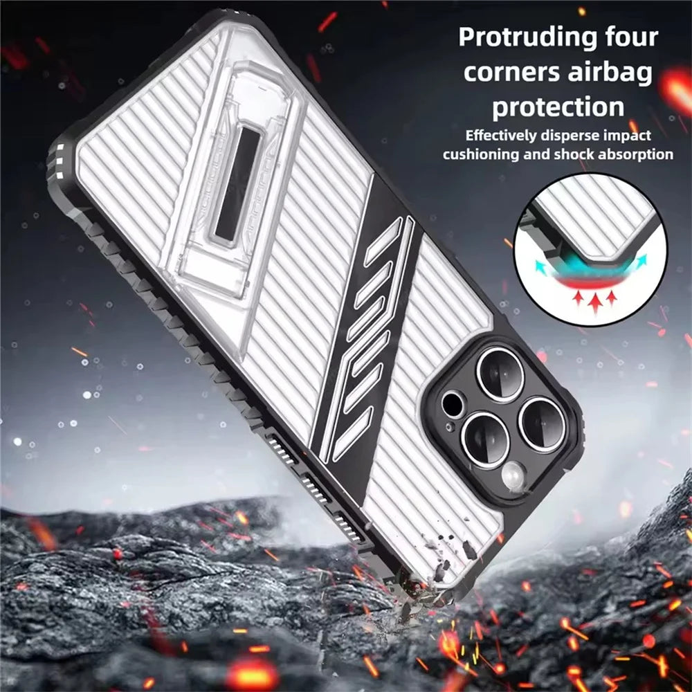 Shockproof Armor Matte Phone Case for iPhone 16 Series