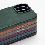 Luxury Retro PU Leather MagSafe Case for iPhone 16 Series